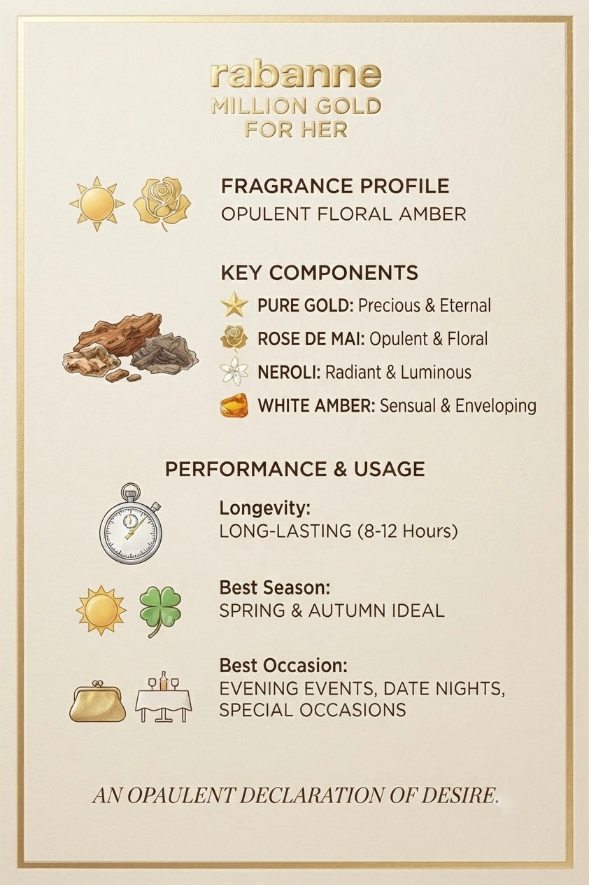 Million Gold for Her Eau de Parfum by Rabanne 3.0 oz. (90 ML)